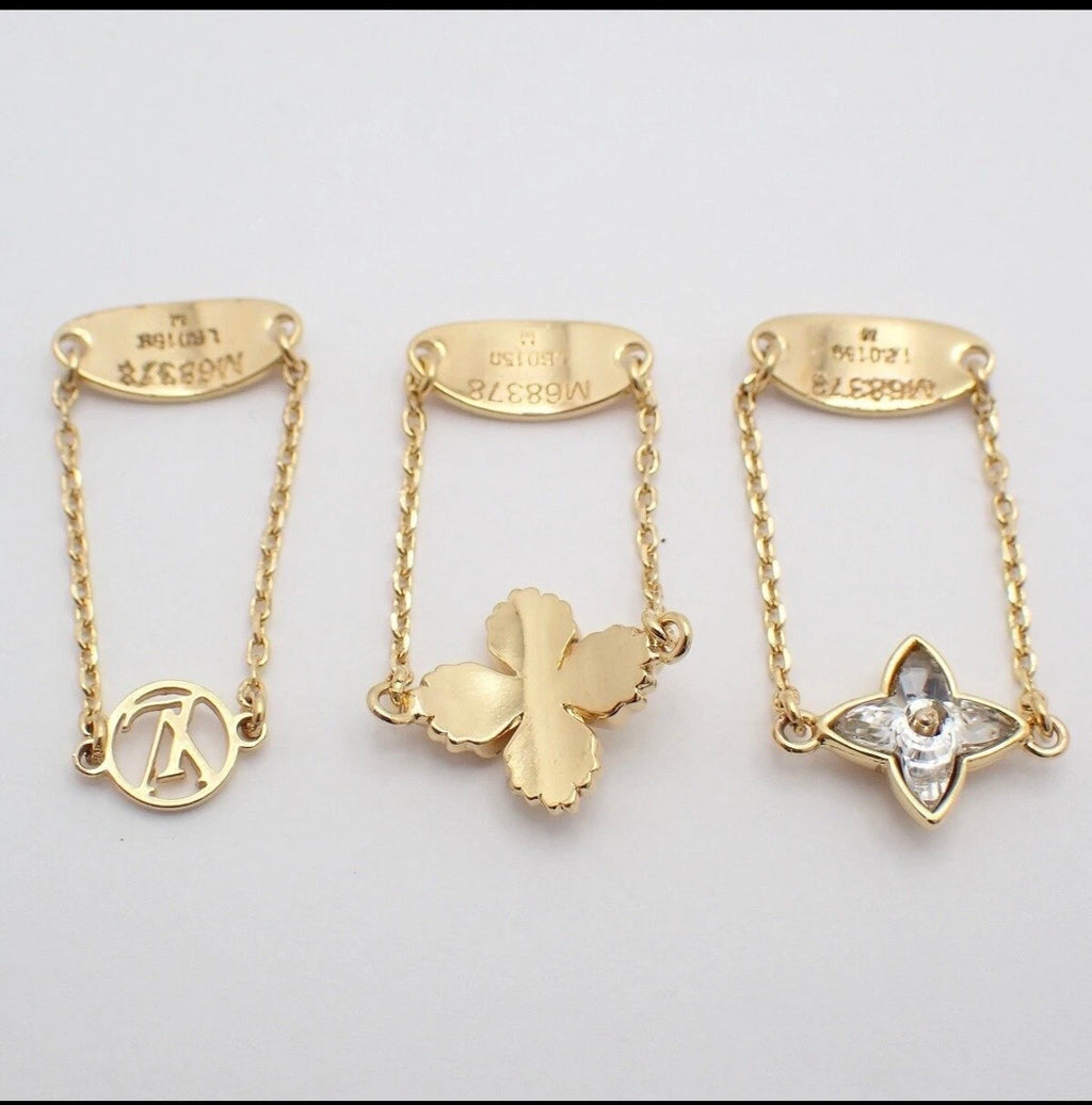 Louis Vuitton Blooming Strass 3 Ring Set M68378 Gold Monogram Flower Full Set