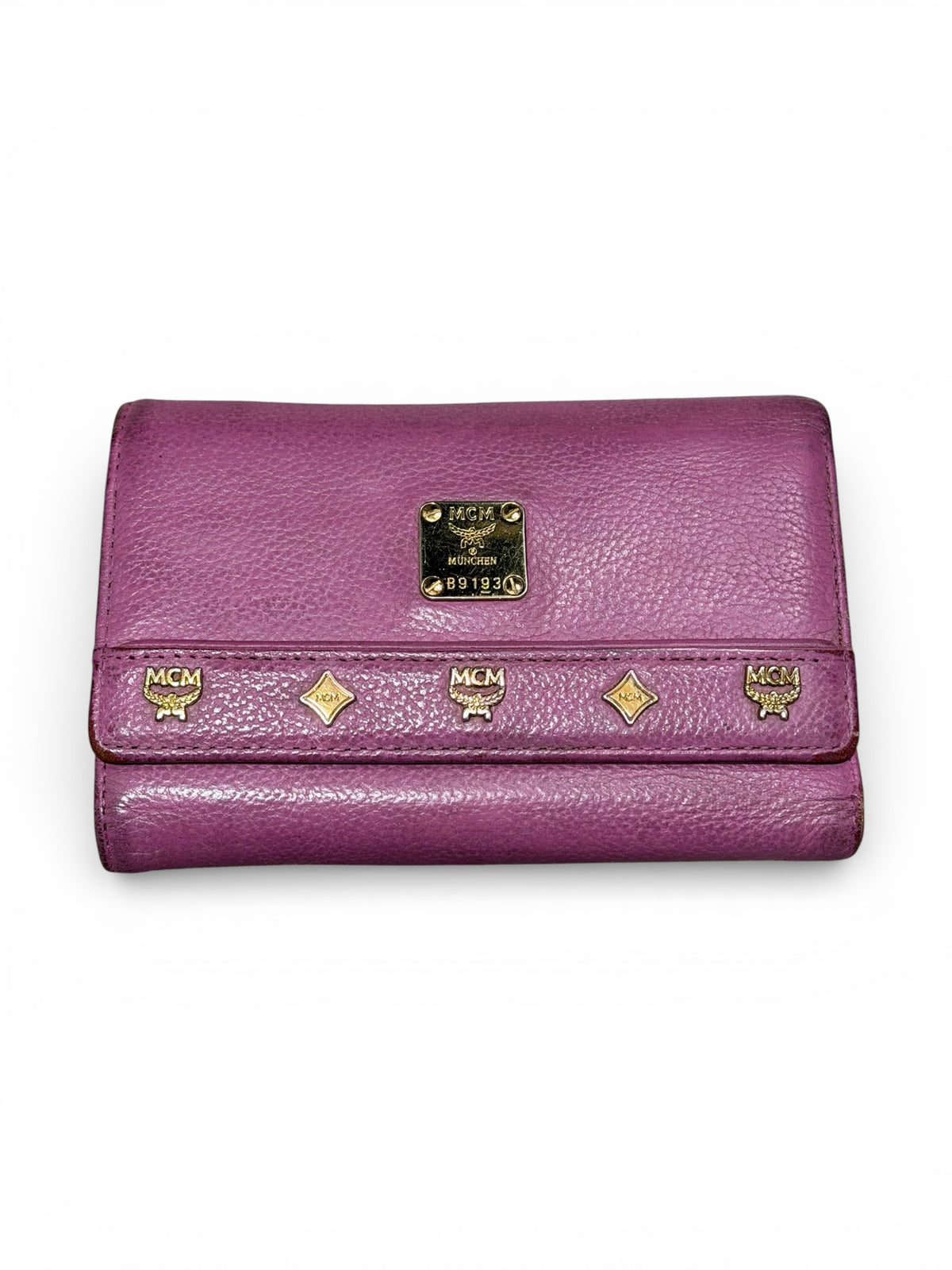 MCM Pink Leather Tri-Fold wallet