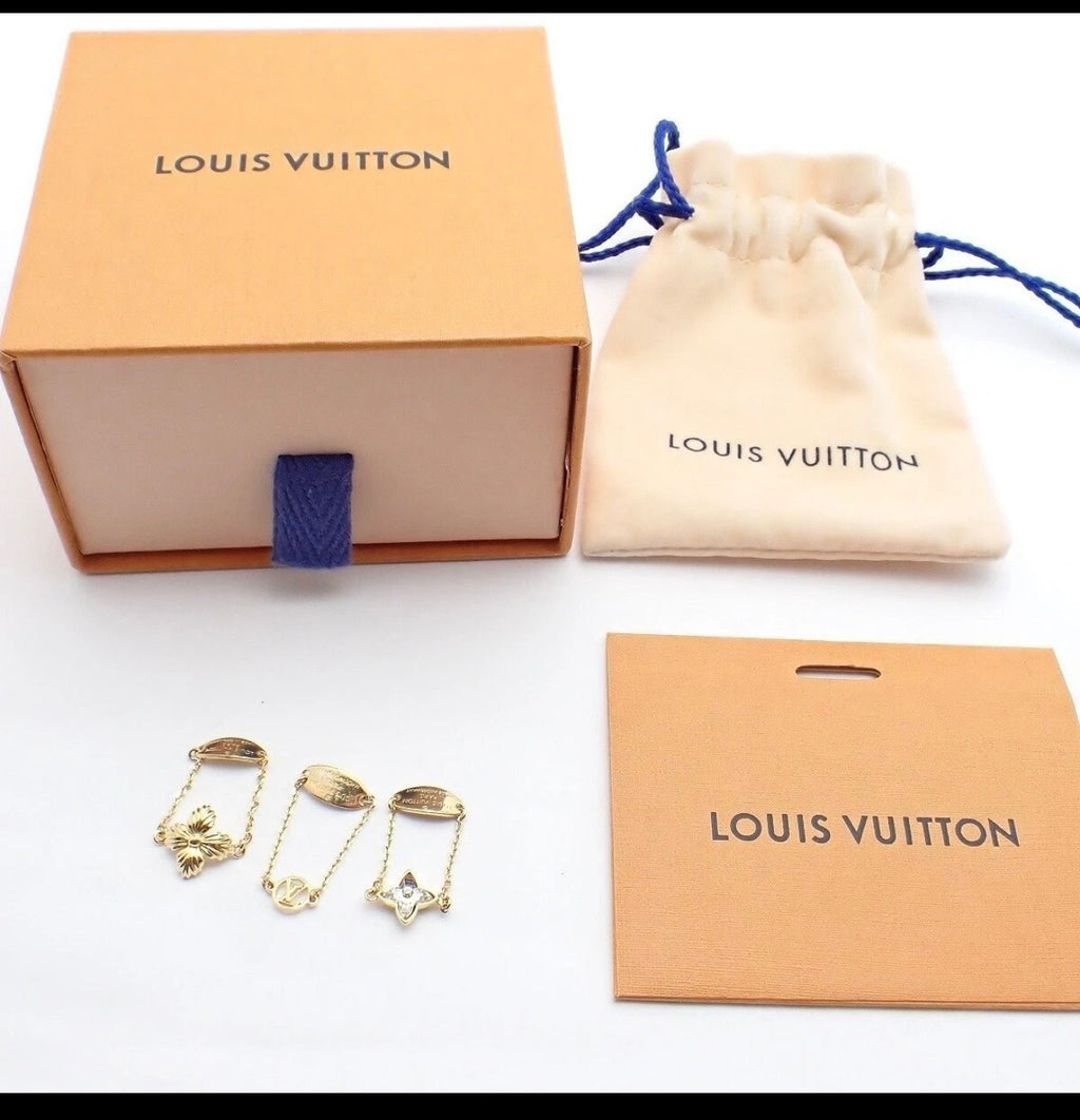 Louis Vuitton Blooming Strass 3 Ring Set M68378 Gold Monogram Flower Full Set