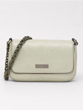 Gucci Vintage Ivory Cream Leather Chain Shoulder Bag Silver-Tone Hardware Made in Italy