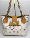 Louis Vuitton x Takashi Murakami Annie MM White Monogram Multicolore Chain Tote