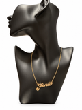 Fendi Gold-Tone Script Signature Logo Necklace Designer Statement Jewelry